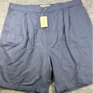 SUMMA Silk Dress Shorts Men's Navy 40 Pleated‎ Dress Shorts